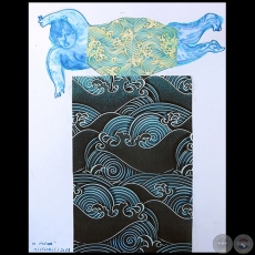 La Sirena - Serie AZUL dibujo sobre papel de Ricardo Migliorisi - Año: 2018